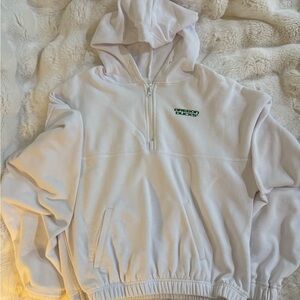 Oregon Ducks White Hooded Pullover with Green Logo